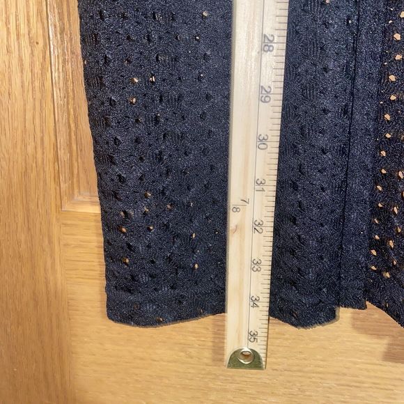 Anne Cole Swimsuit XXXL Black Mesh Crochet Open Front Tie Front Coverup - Picture 6 of 6